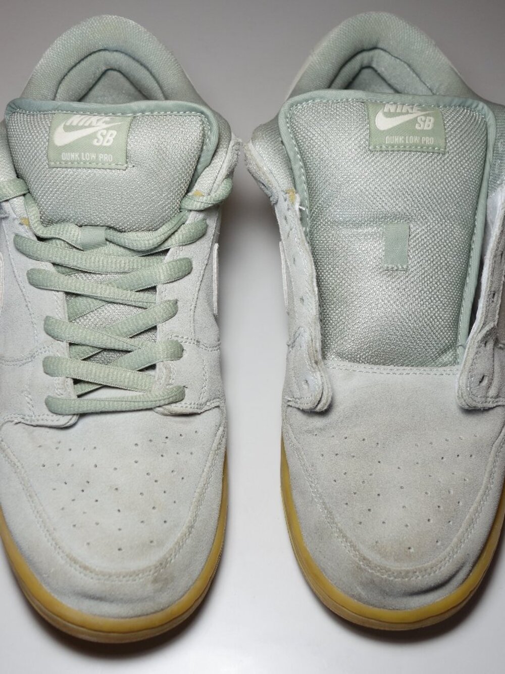 Nike Dunk Low SB Island Green (Light Green Suede) Gum Bottom Sneakers, Size 12